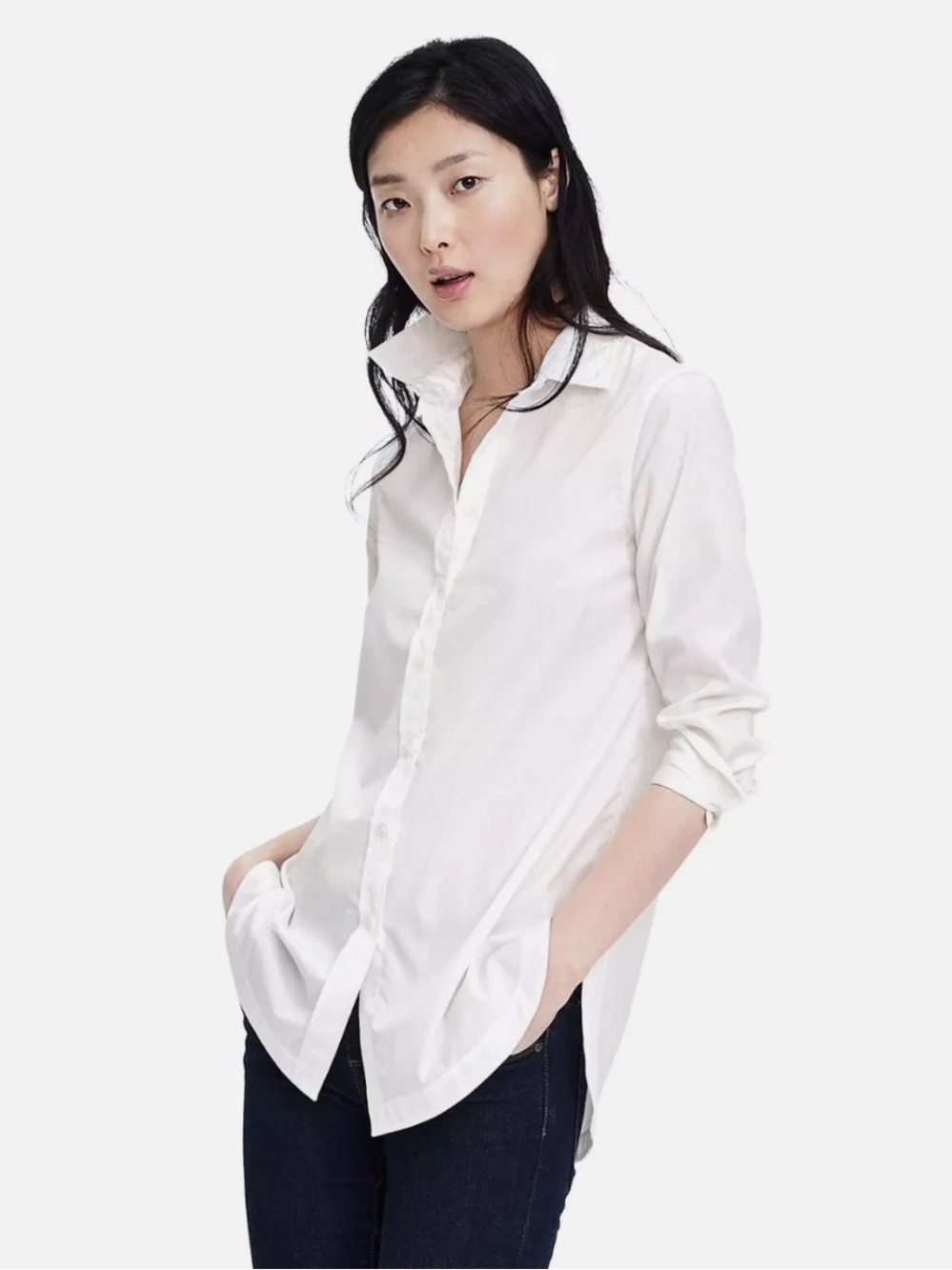 NWT Banana Republic Parker White Shirt XSmall Cotton Button Down